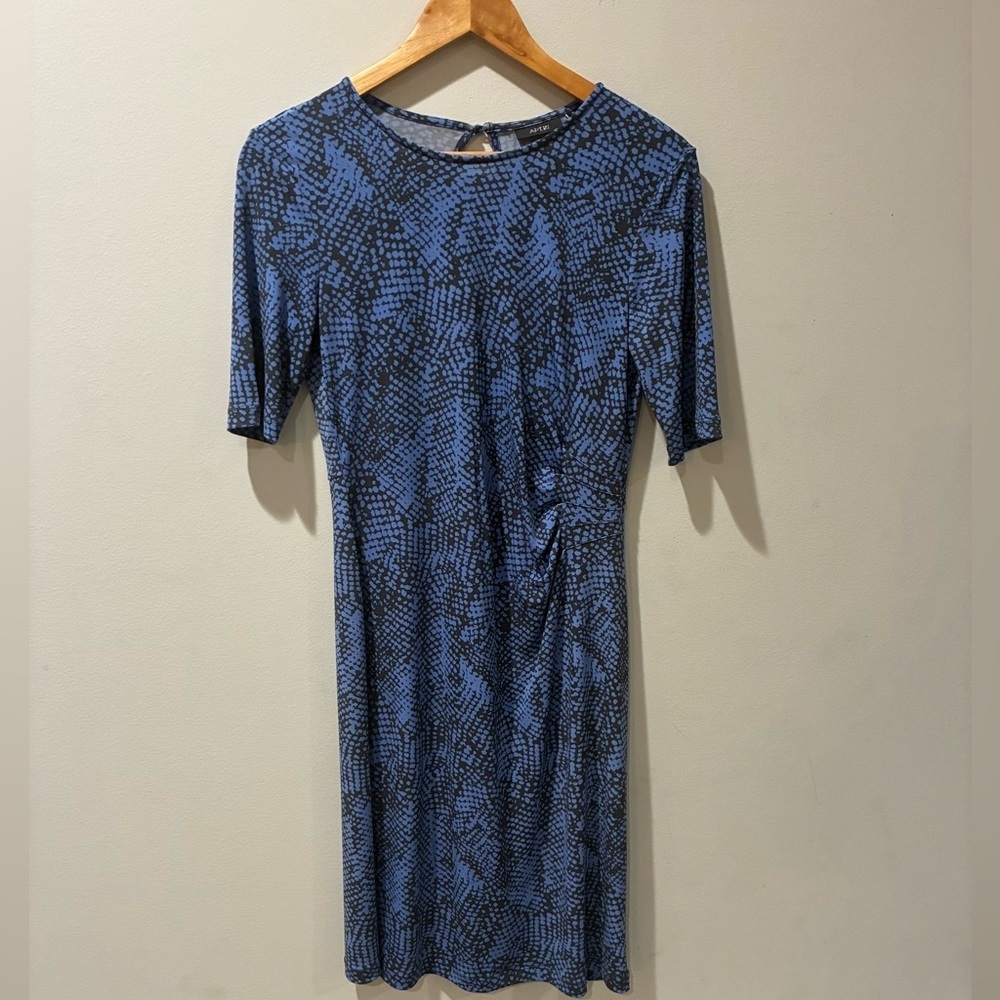 Apt. 9 Blue and grey Midi Dress with gathered side